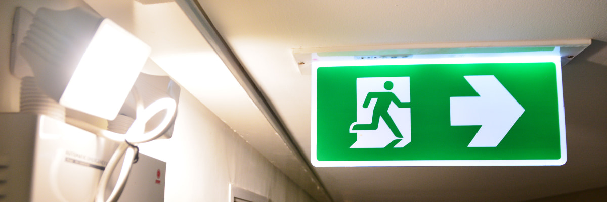 An image of an emergency lighting system by Melwood Facilities.