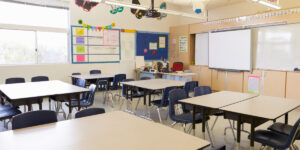 An image of a school classroom to illustrate Melwood Facilities educational fire risk assessments.